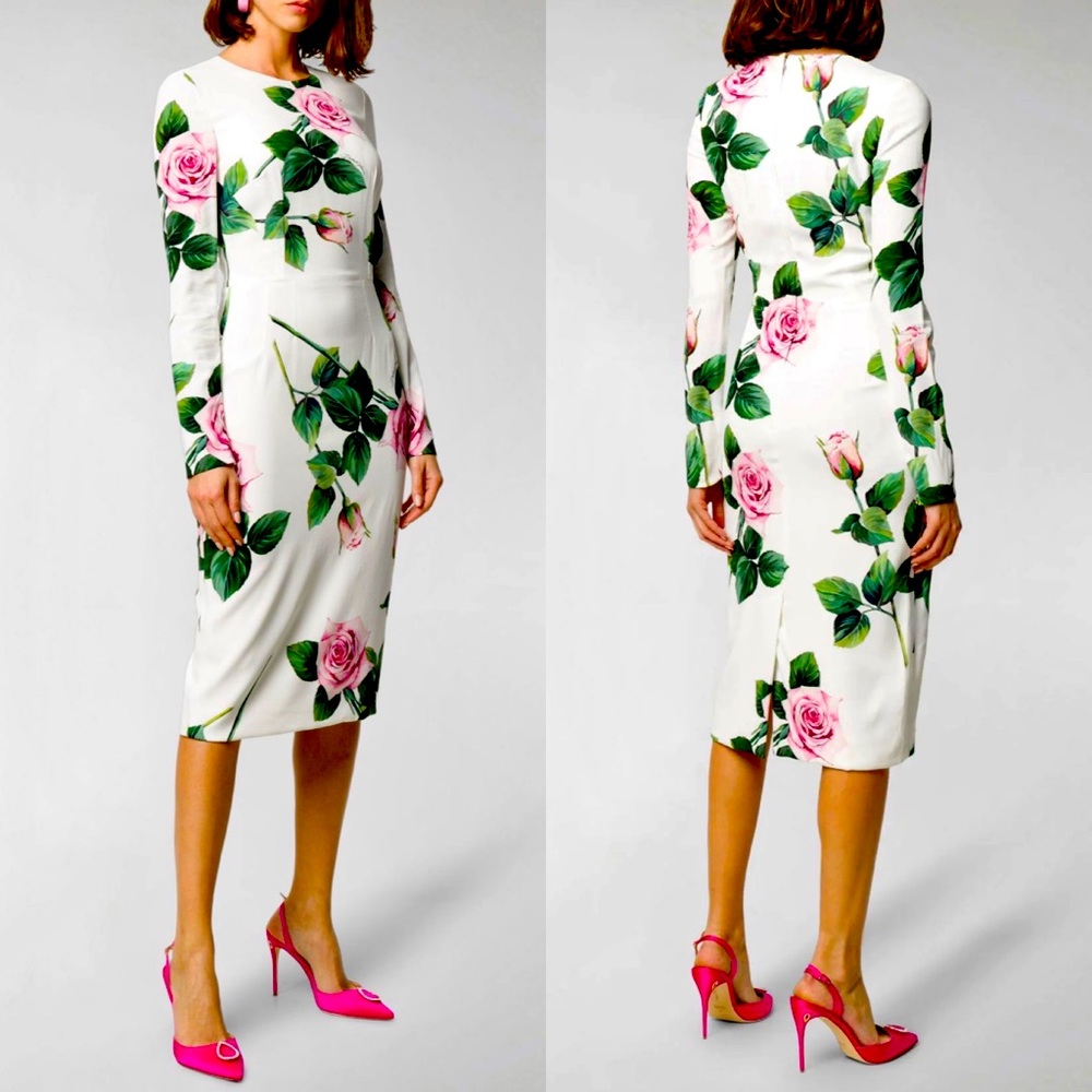 Dolce & Gabbana Tropical Rose Sheath Dress - Picture 3 of 8
